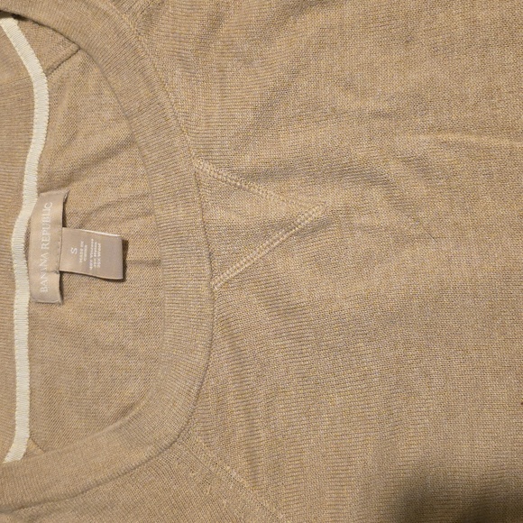 Banana Republic Tan Crew Neck Sweater Classic Knit - Picture 5 of 8